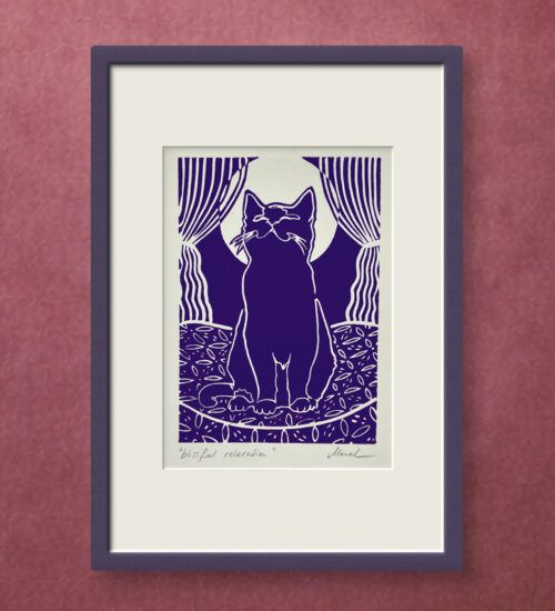 Kunstwerk mit Krafttier Katze von Simona Ledl