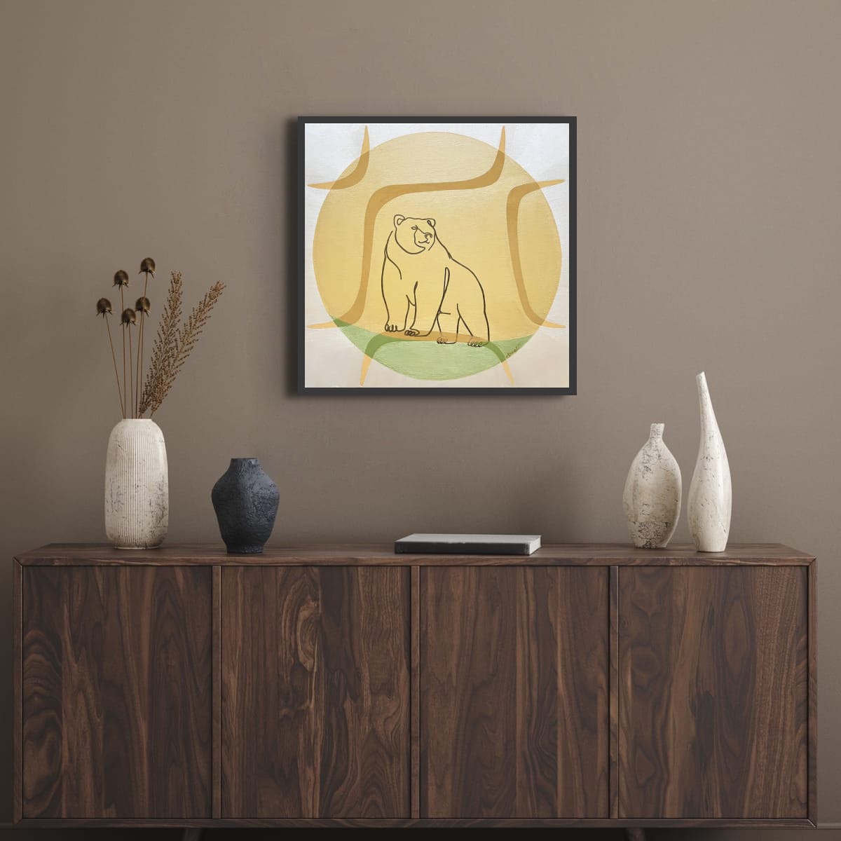 Frequenz Kunst 396 Hz Krafttier Bär wall art von siMONA Ledl