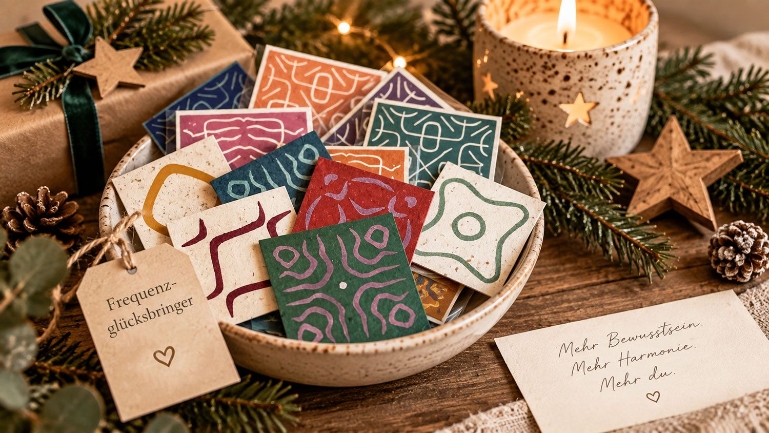 Persönliche Gesschenkidee für Weihnachten mit Frequenz-Glückbringern von Simona Ledl